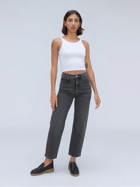 Everlane NWT Women's Way high Straight Leg Jeans in Washed Black